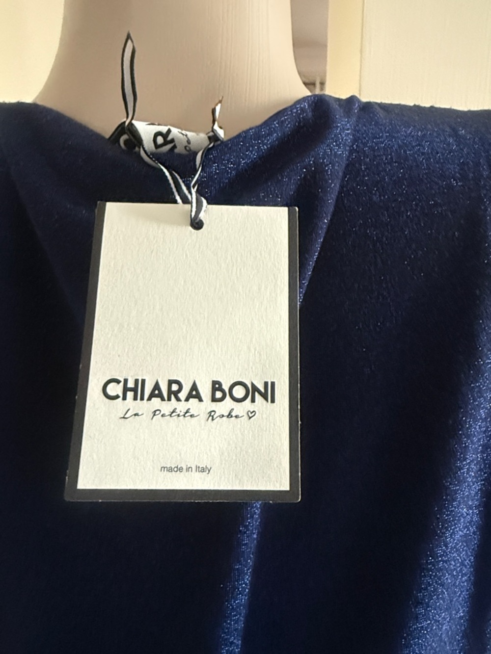Chiara Boni Deep Navy Long Sleeve Draped Gown - Picture 6 of 7
